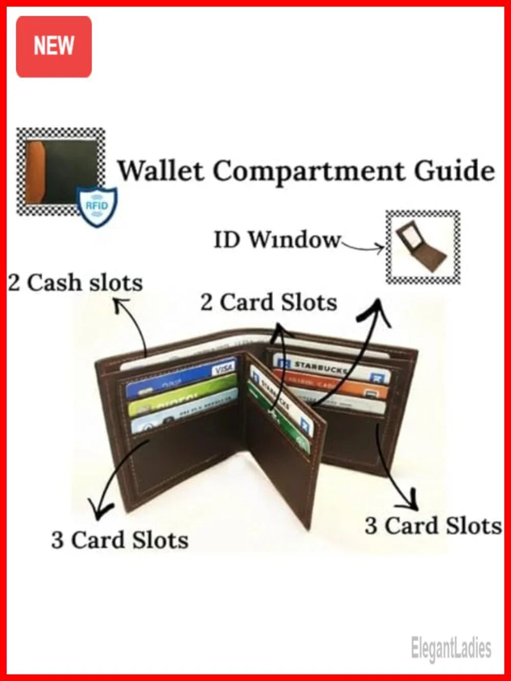 Custom RFID Blocking Bifold Wallet for Men, Crazy Horse Leather, Personalized